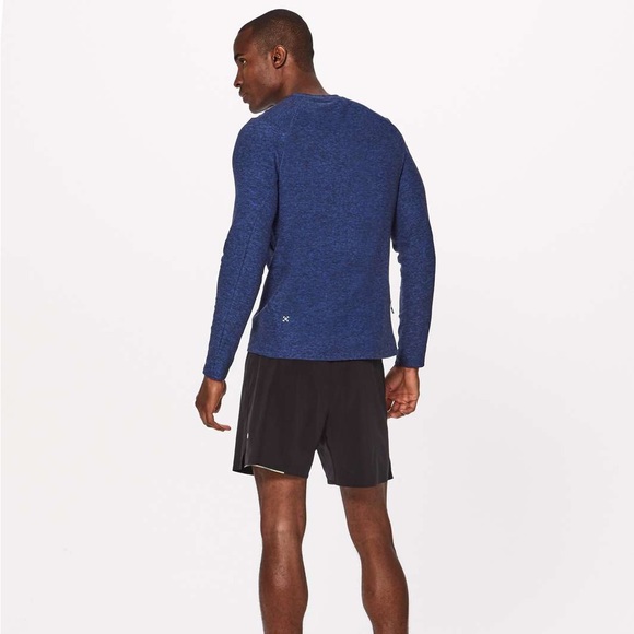 Lululemon Surge Warm Long Sleeve in Heathered Cerulean Blue / Black XL - Picture 2 of 9